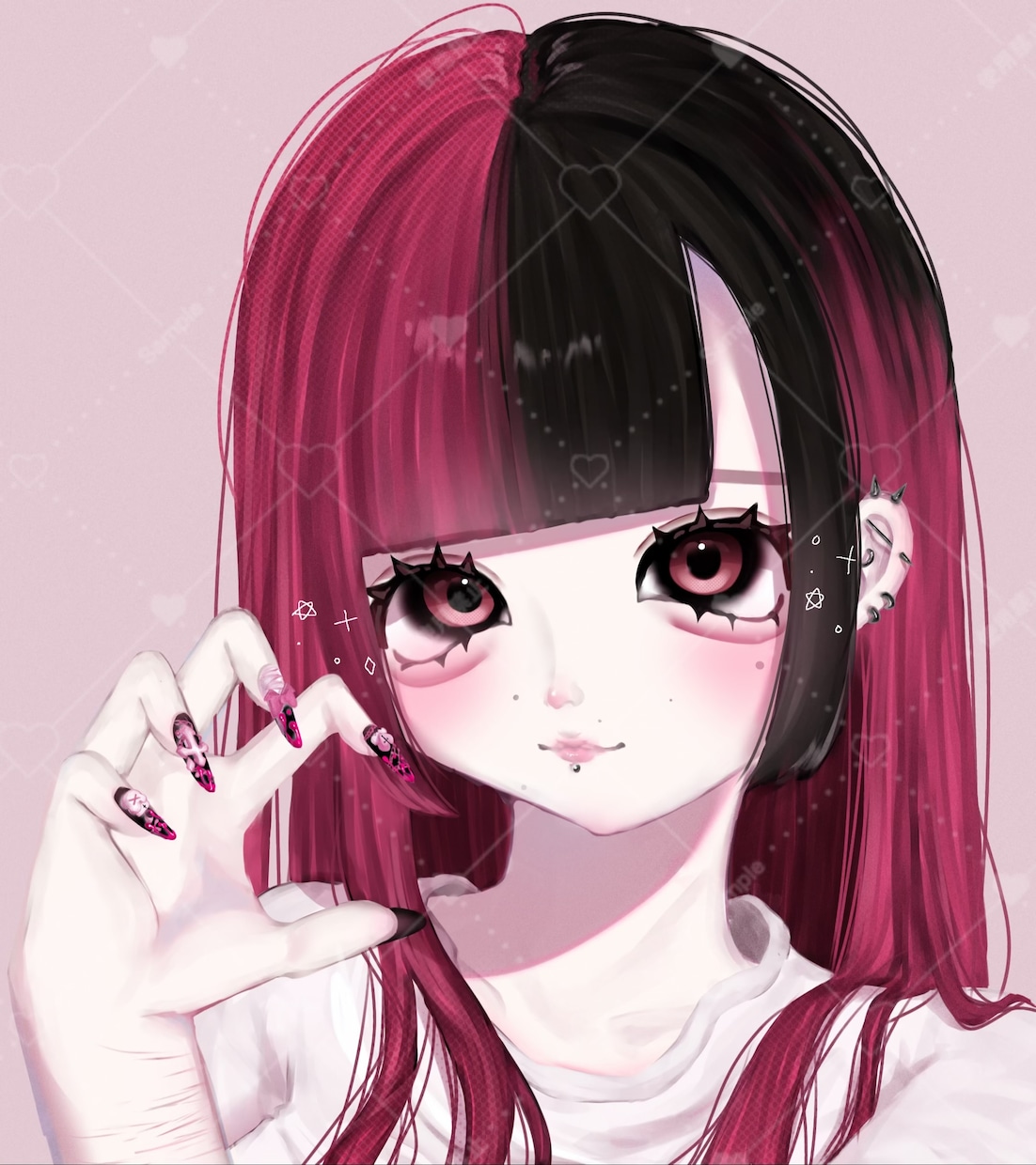 SNSアイコンイラストお描きします 2.5次元絵柄の地雷系、量産型イラストお描きします イメージ4