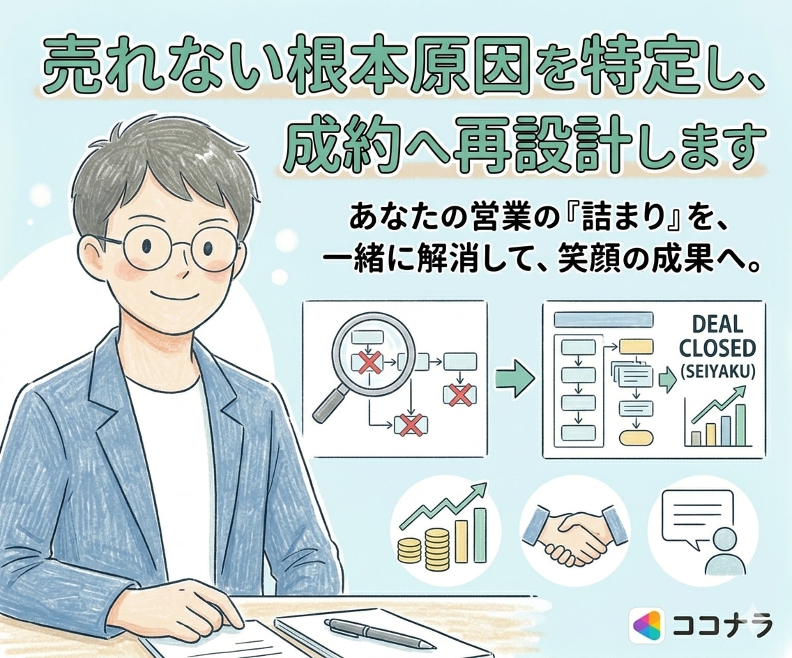 売れない根本原因を特定し、成約へ再設計します 構造分析し 最大のボトルネックを特定します イメージ1