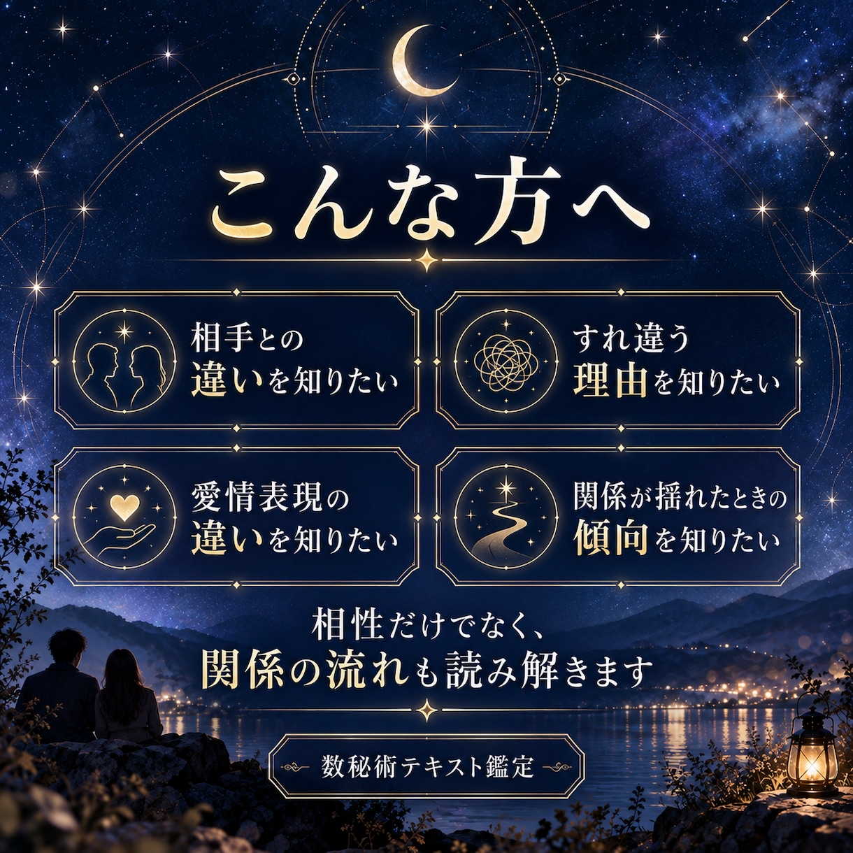 気になる相手との関係を5つの視点から読み解きます 心の欲求や愛情表現、すれ違い方まで読み解きます イメージ3