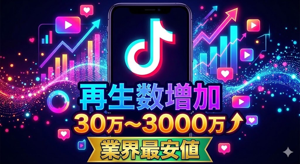 TikTokの動画再生数を増加します TikTok動画宣伝します！＋300000再生回数増加確実！ イメージ1