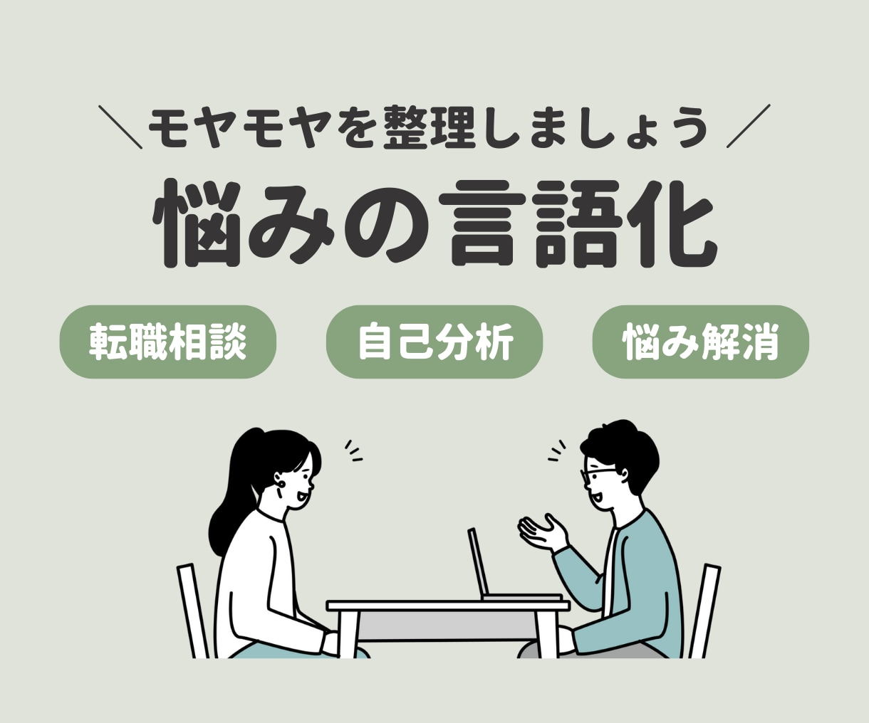 自己分析！もやもやの言語化から徹底的に寄り添います 悩みからまず１歩を踏み出すために話して整理していきましょう！ イメージ1