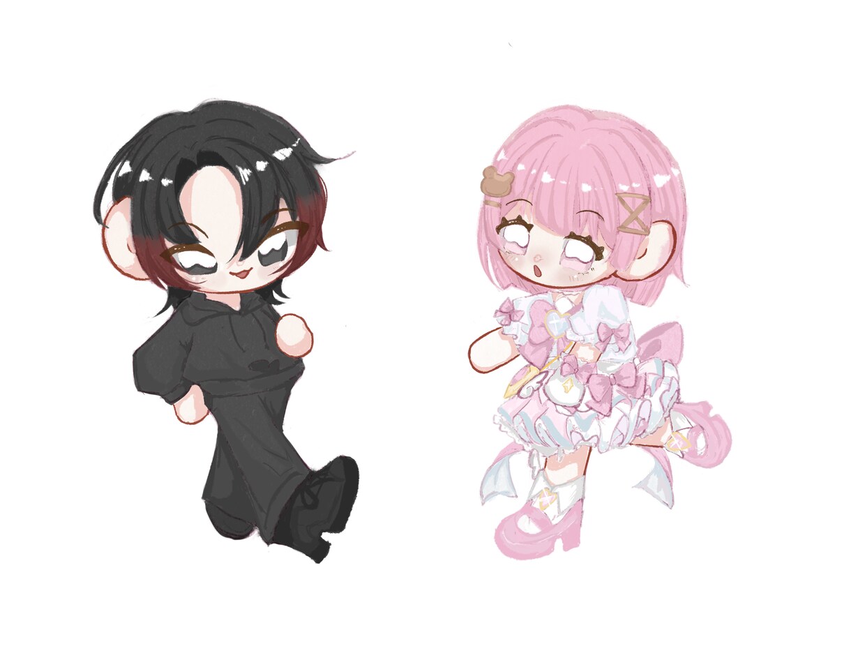 ゆるふわなミニキャライラストお描きいたします ペアイラスト1000円でお描きいたします！ イメージ2