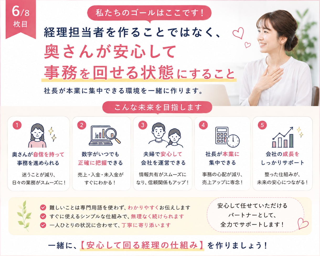 一人社長と奥さまの経理の仕組み作りをサポートします Excelが苦手でも安心！経理を一緒に整えます イメージ6