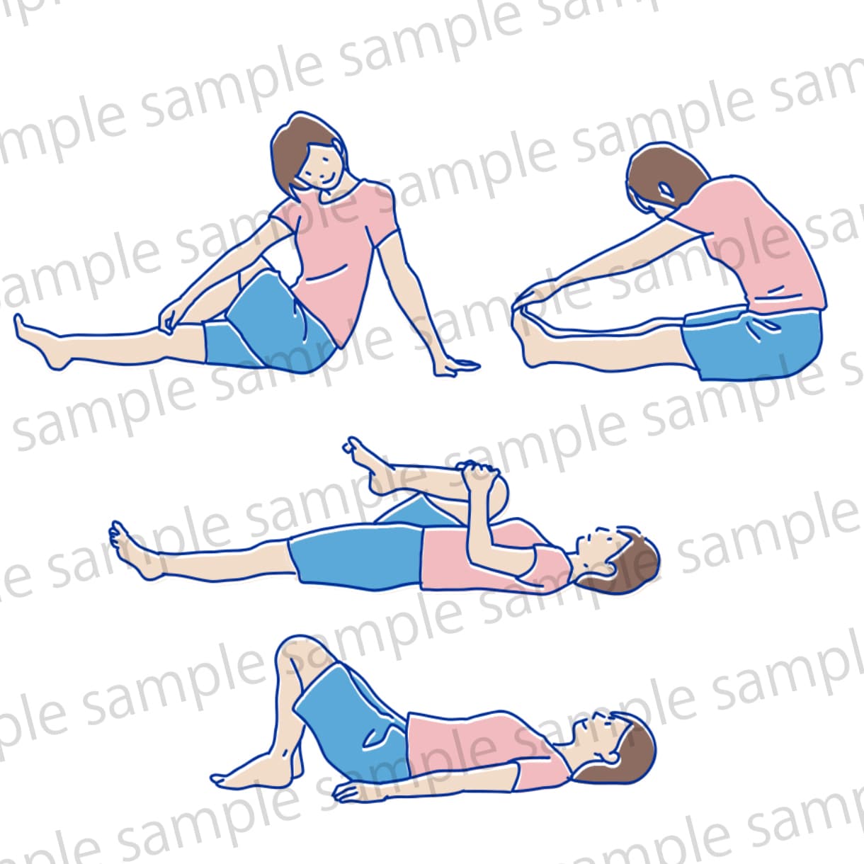 ３点格安セット商用可！人物カット・挿絵描きます 全身 背景 小物指定も無料！シンプルで伝わる説明カットです イメージ6