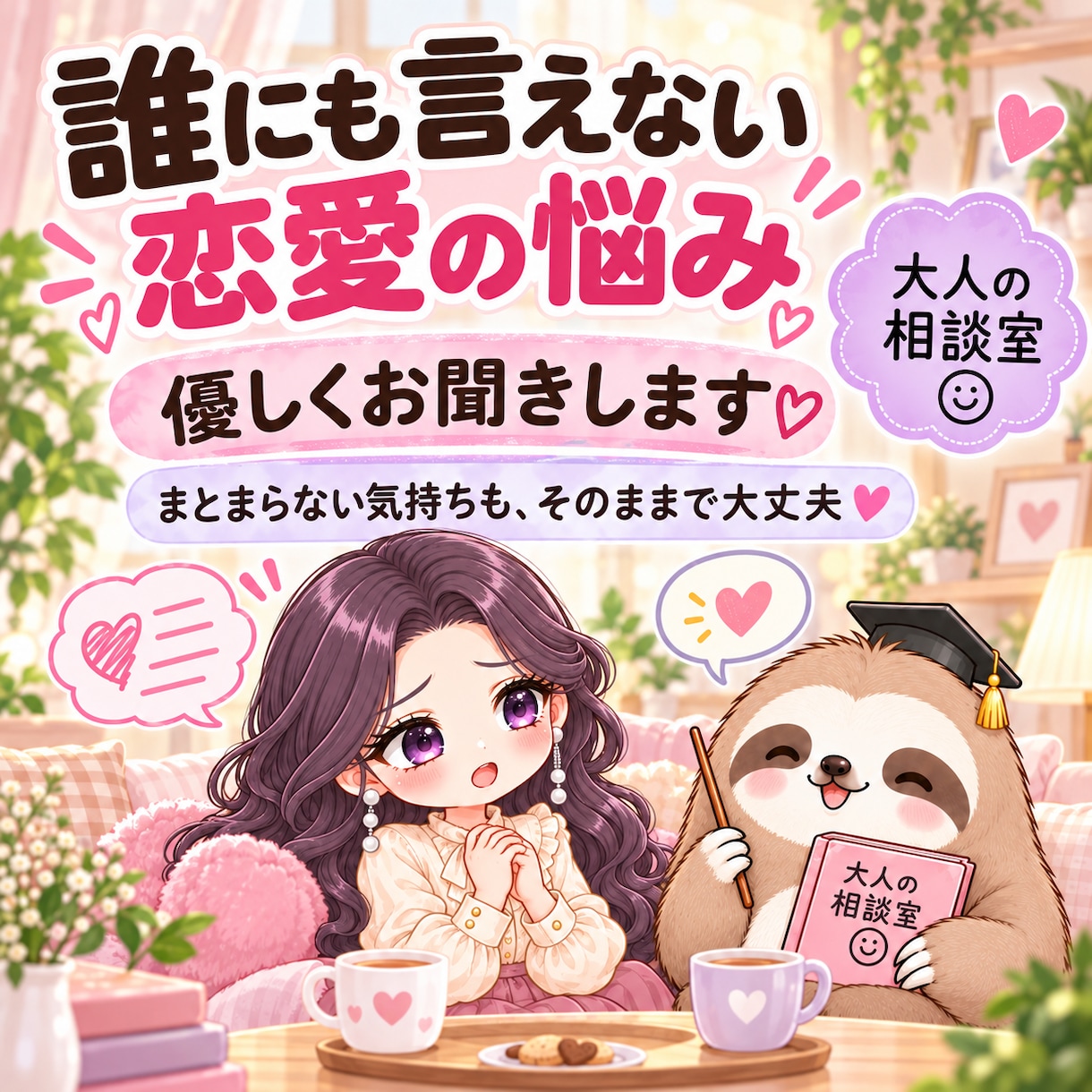 誰にも言えない恋愛の悩みを優しくお聞きします まとまらない気持ちも否定せず、そのまま受け止めます イメージ1