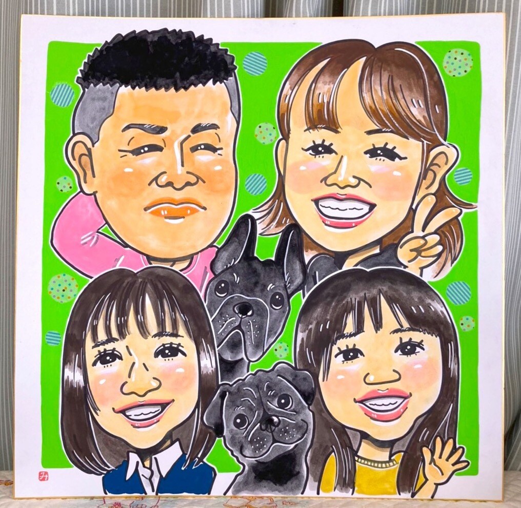 フジTV「いいとも！」似顔絵マスターが描きます 色紙に5名様の特大色紙似顔絵(45×45センチ) イメージ3