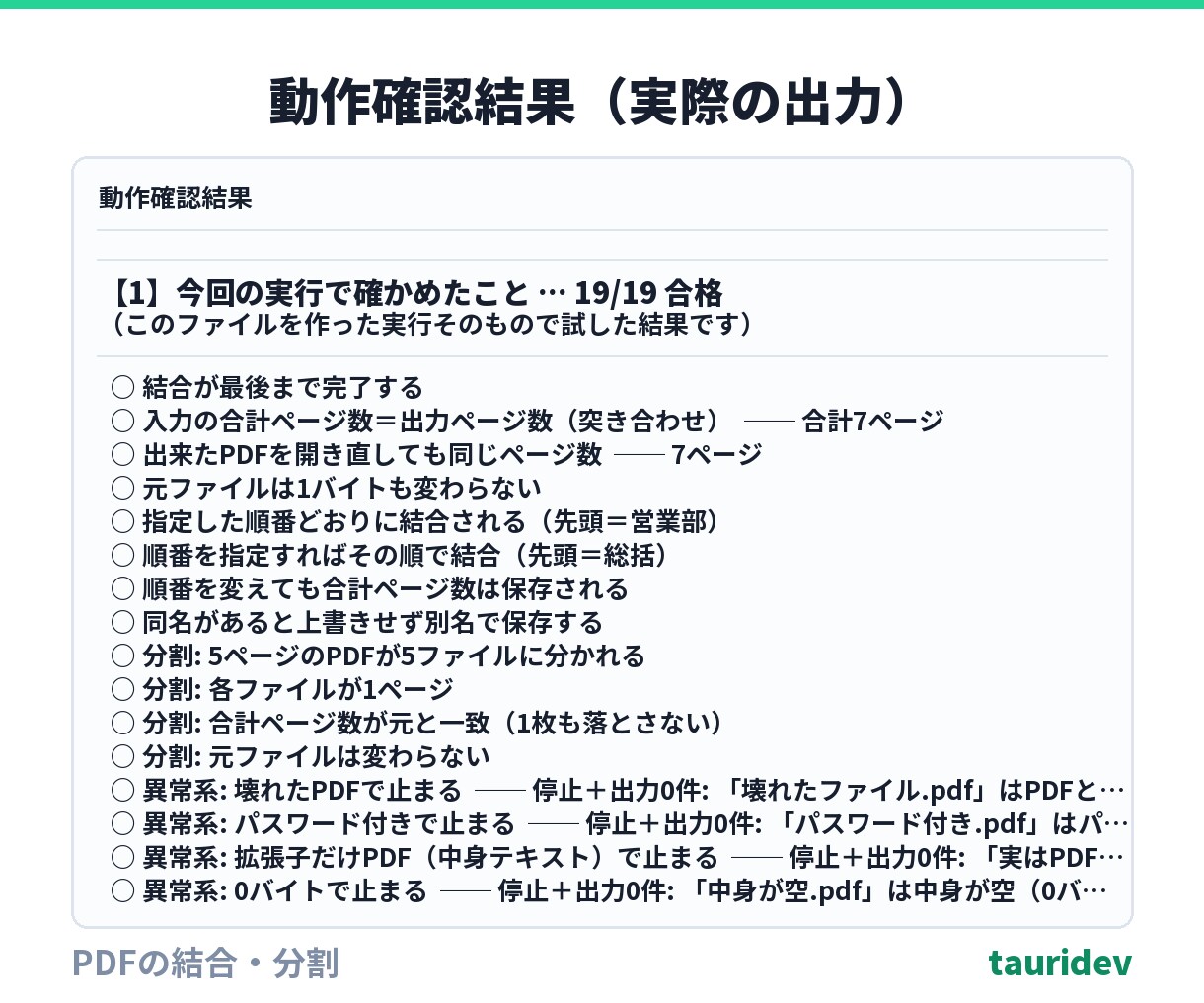 PDFの結合・分割をページ抜けなく行います 複数のPDFを1つに。ページ数が合わなければ止めます イメージ8