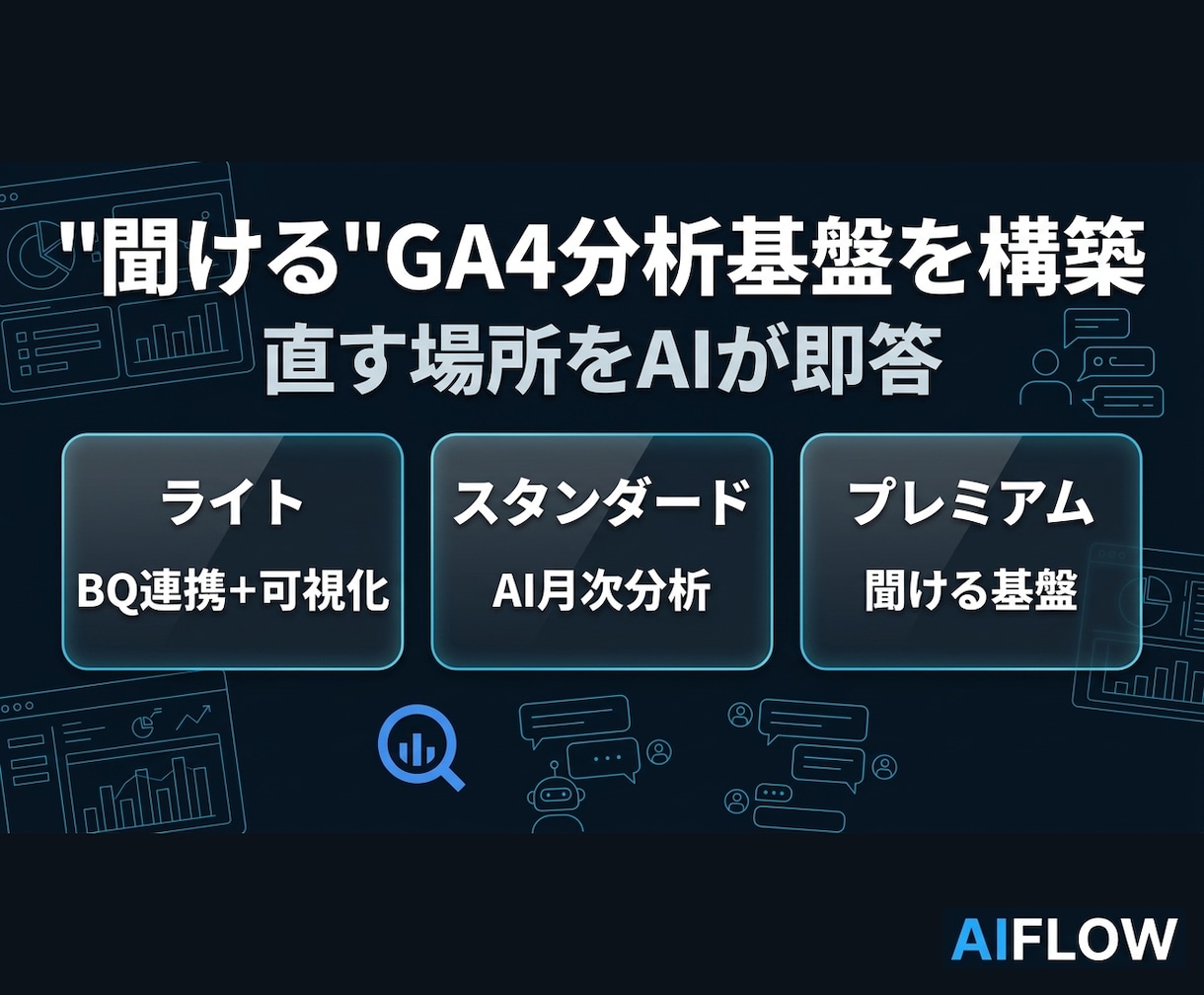 自然言語でサイト改善できるデータ分析基盤構築します 【GA4×BigQuery×AI】対応！ イメージ1