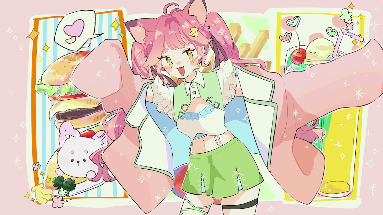 キラキラ可愛いイラスト承ります ゔぃワールドをお届けします！(最速3日内納品) イメージ2