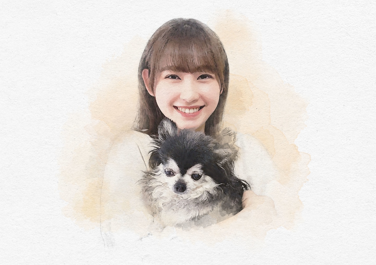 リアル&ほんわかした似顔絵お作りします お写真から描く水彩画風の似顔絵です。 イメージ5