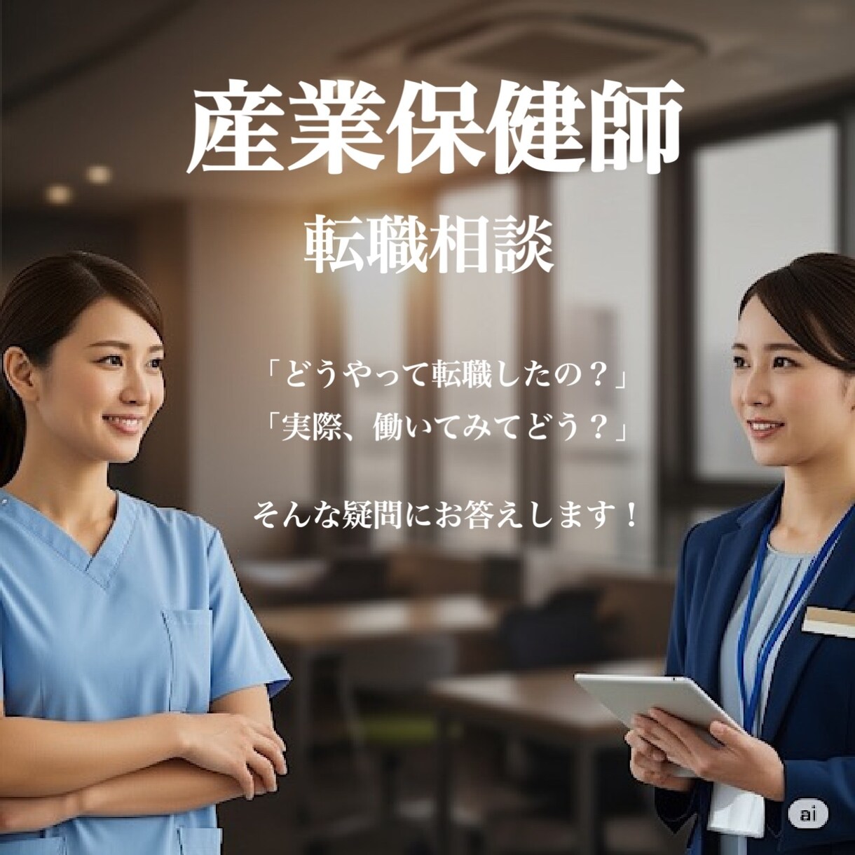 看護師から産業保健師への転職の相談にのります 未経験から産業保健師へ転職成功した経験であなたをサポート イメージ1