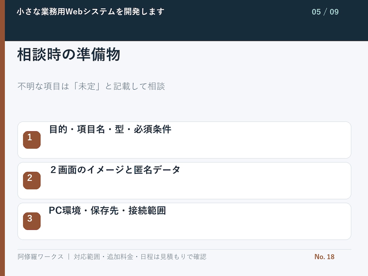 小さな業務用Webシステムを開発します データ1種類・登録と一覧の2画面から イメージ6