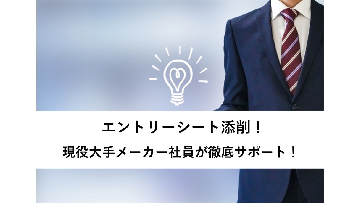 ２４年卒応援！１社分のエントリーシート添削します 採用担当経験あり！現役大手メーカー社員が徹底サポート！ イメージ1