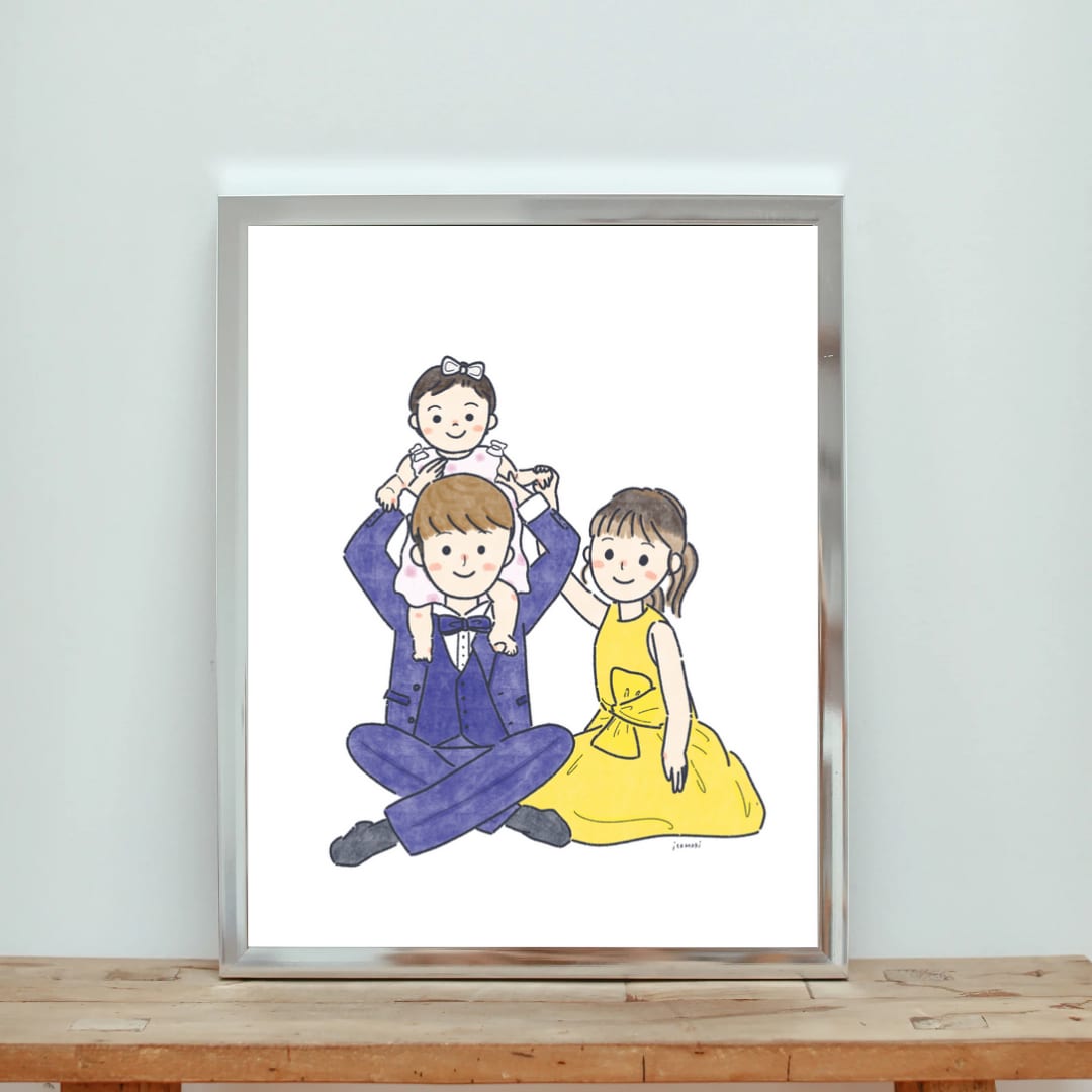 大切な思い出を残せる♡ゆるかわ家族の似顔絵描きます 毎日をハッピーに♩家族の幸せな瞬間をいつでも思い返せます♡ イメージ6