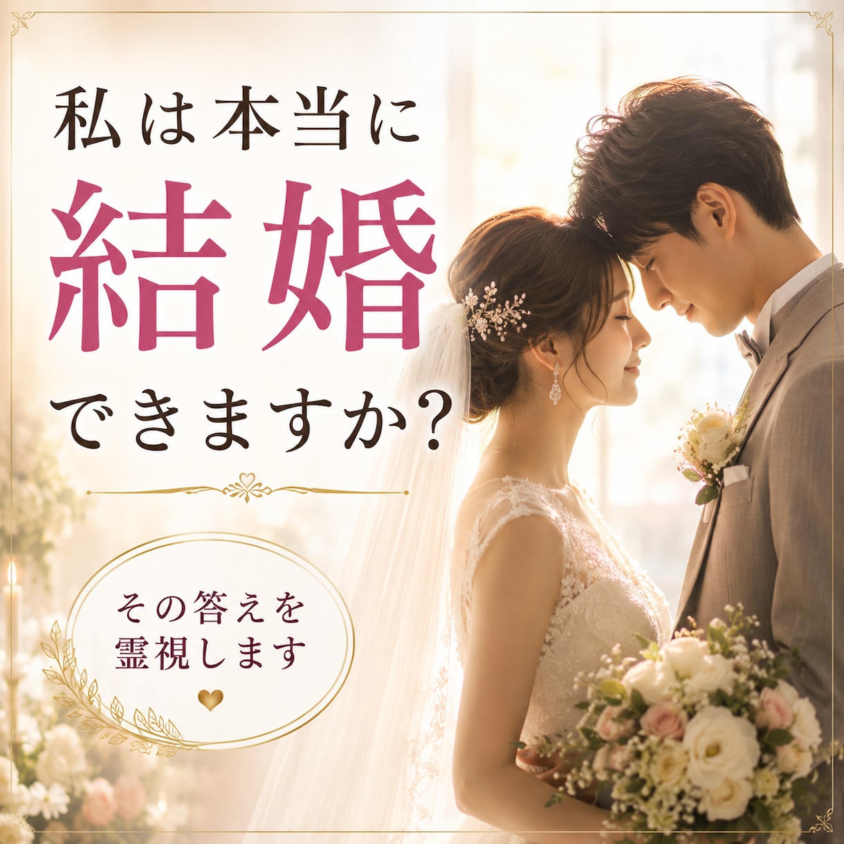 結婚相手・出会う時期を【第六感】で霊視します あなたの結婚の可能性と幸せへ進むための道筋を具体的に伝えます イメージ2