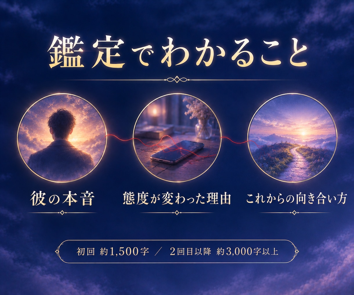 彼の気持ちと本音を、想いの色で霊視します 片思い・曖昧な関係・連絡が減った｜言葉にされない本心を視ます イメージ4