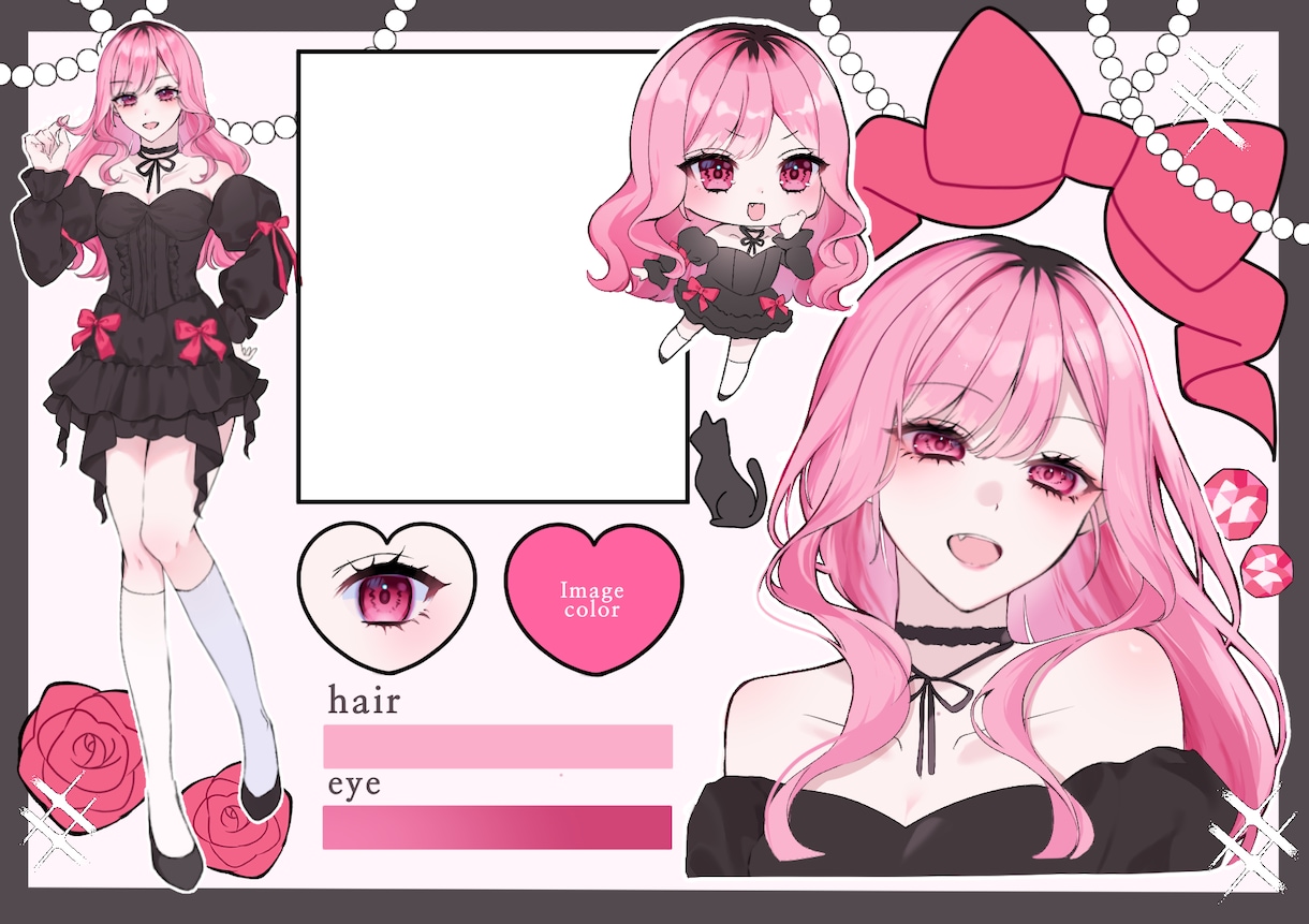 個性的なキャラシート描きます キャラクター詳細を可愛く個性的にまとめたキャラシート イメージ1
