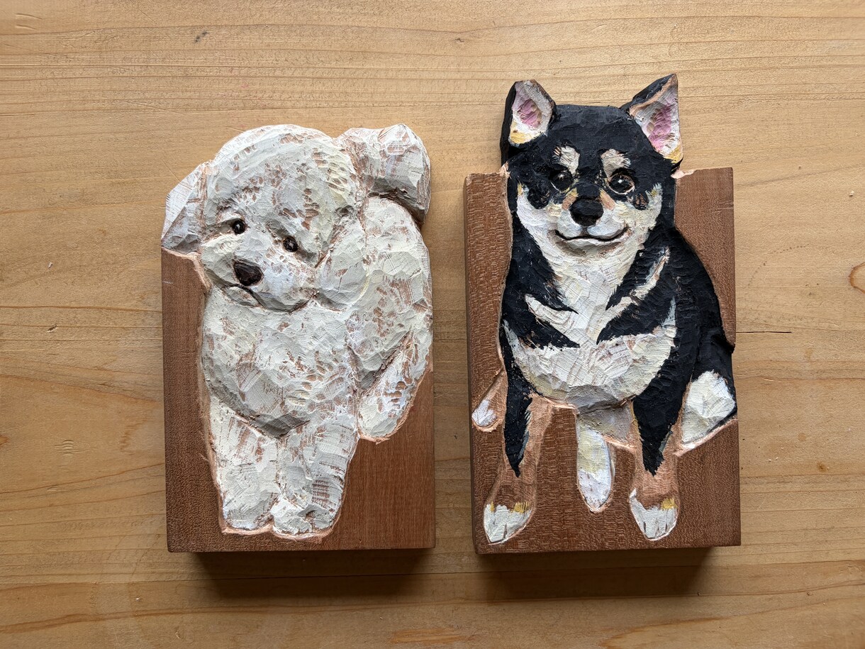わんちゃんの小さなレリーフ制作します プロの彫刻家による小さなアート制作。 イメージ3