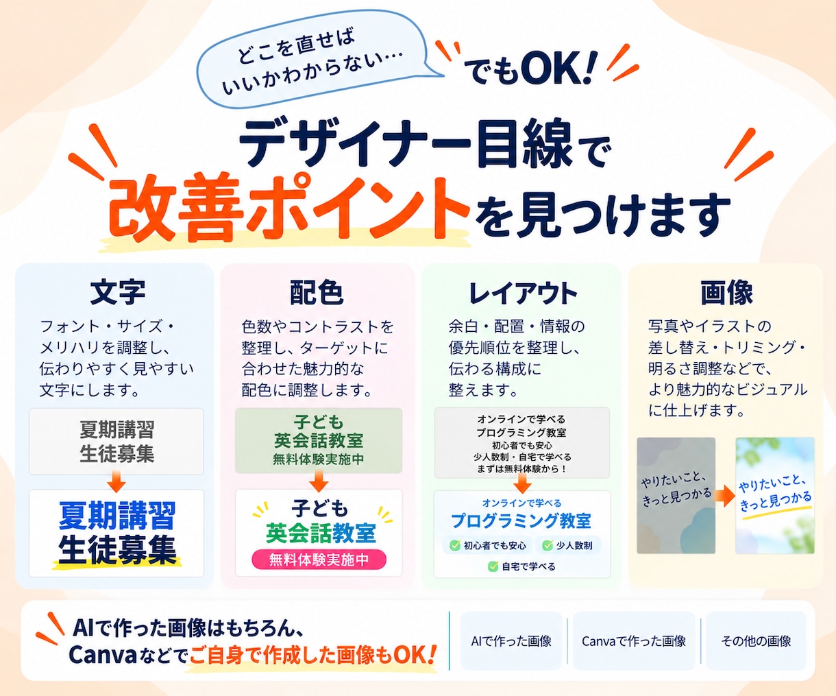 AIで作ったバナー・SNS画像をプロ品質で整えます AI特有の「なんか惜しい…」を見やすく伝わるデザインへ！ イメージ5