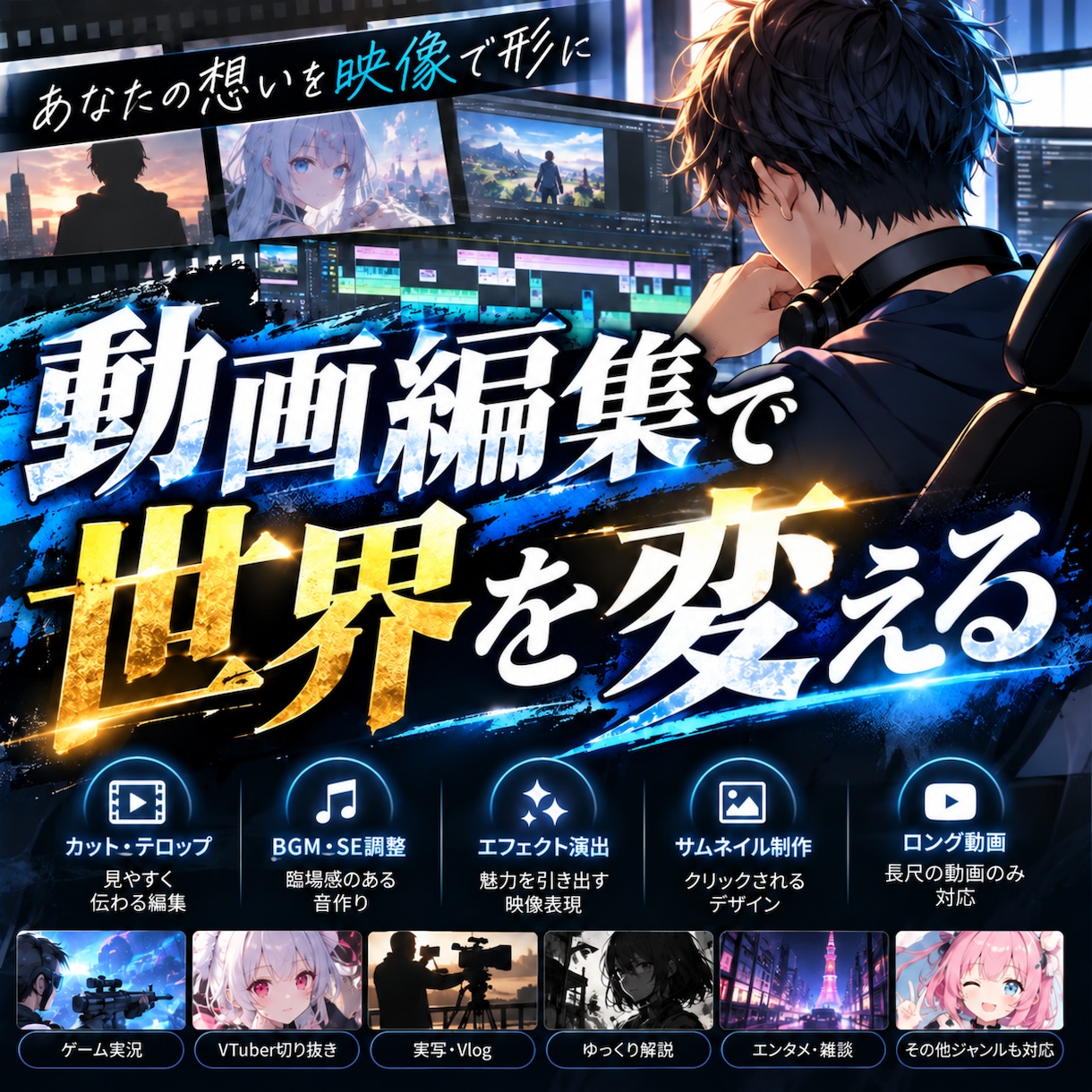 動画編集で世界を変えます 最高の動画であなたの想いを形にします イメージ1