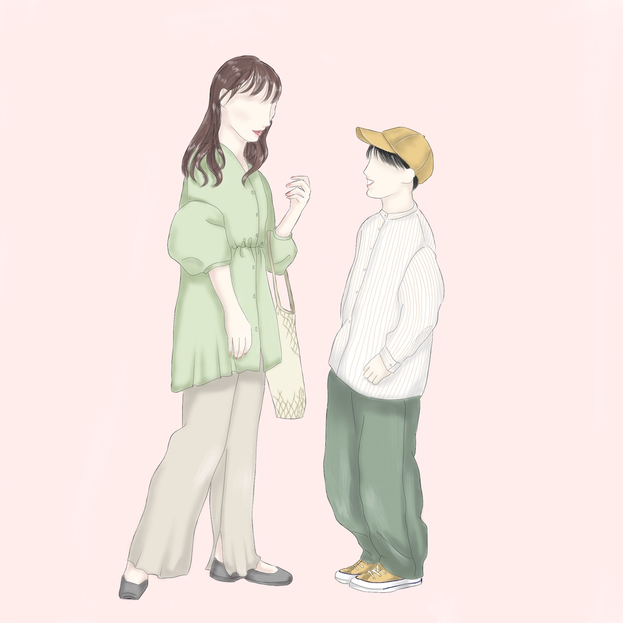 親子&家族の似顔絵イラスト描きます SNSアイコン、プレゼント用などに。文字入れ無料！ イメージ2