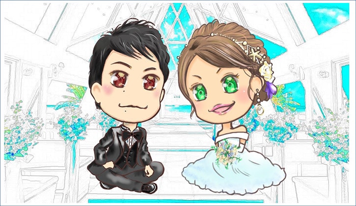 ステキなご結婚㊗️お手伝い❗️おめでとうございます ✨夫婦でミニキャラ⭐️可愛いウエディングボードを作ります❗️ イメージ3