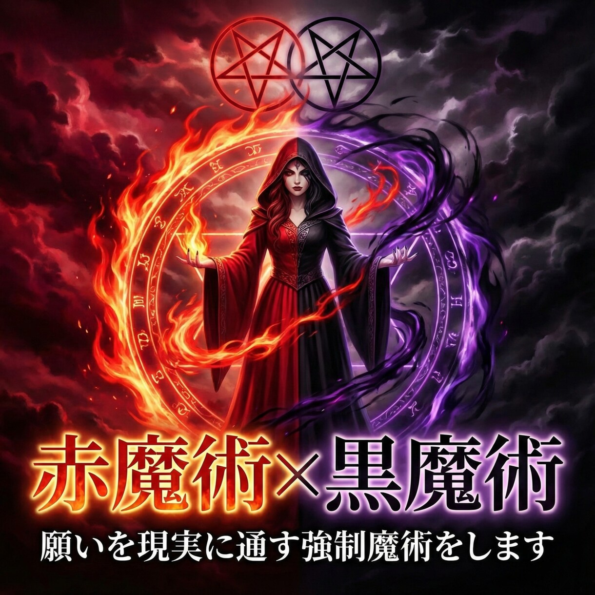 赤魔術×黒魔術｜願いを現実に通す強制魔術をします 白では届かない領域を扱う上位術式　本気の願い専用 イメージ1