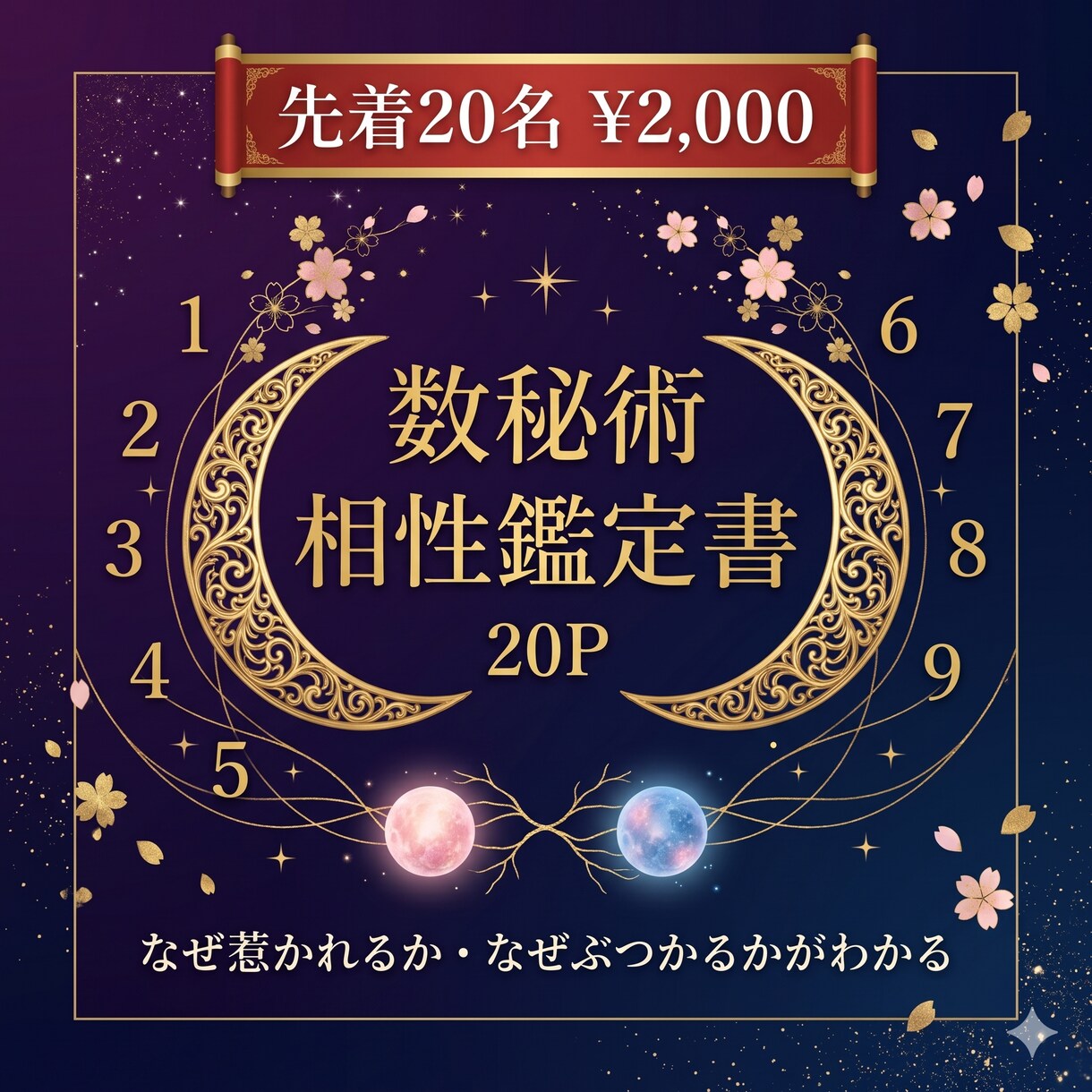 先着30名¥2,000：大切な人との相性鑑定します 生年月日とお名前で二人の縁・相性・2026年運勢を本格鑑定 イメージ1