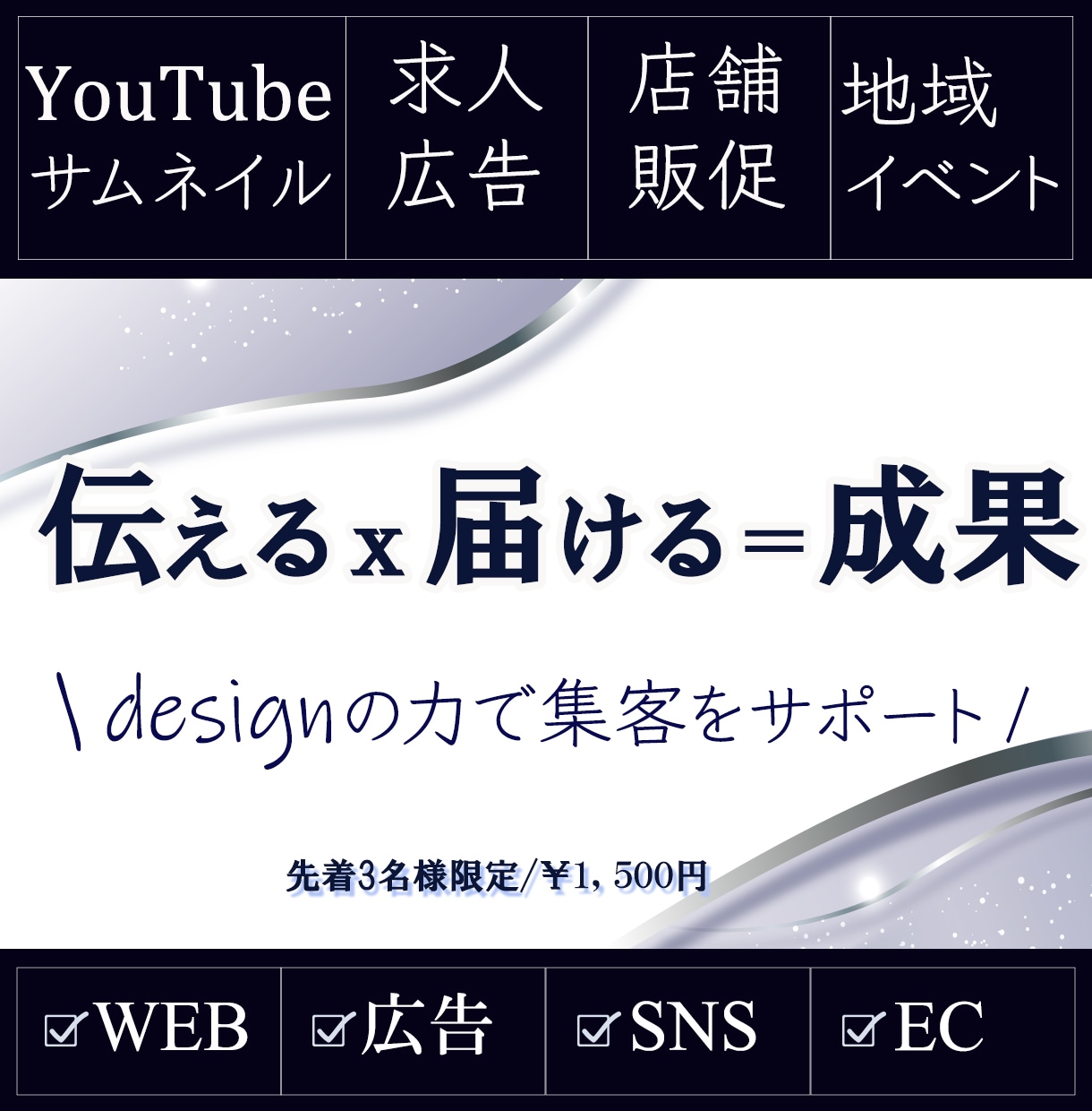 今だけ！【3名様限定1,500円】集客制作承ります 広告・バナーの集客効果を最大化！ イメージ1