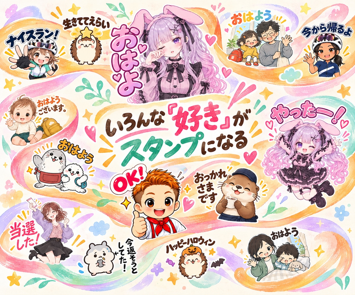元絵1枚から同じキャラのLINEスタンプを作ります 8〜40個の透過PNGとZIP・申請手順書つき イメージ3