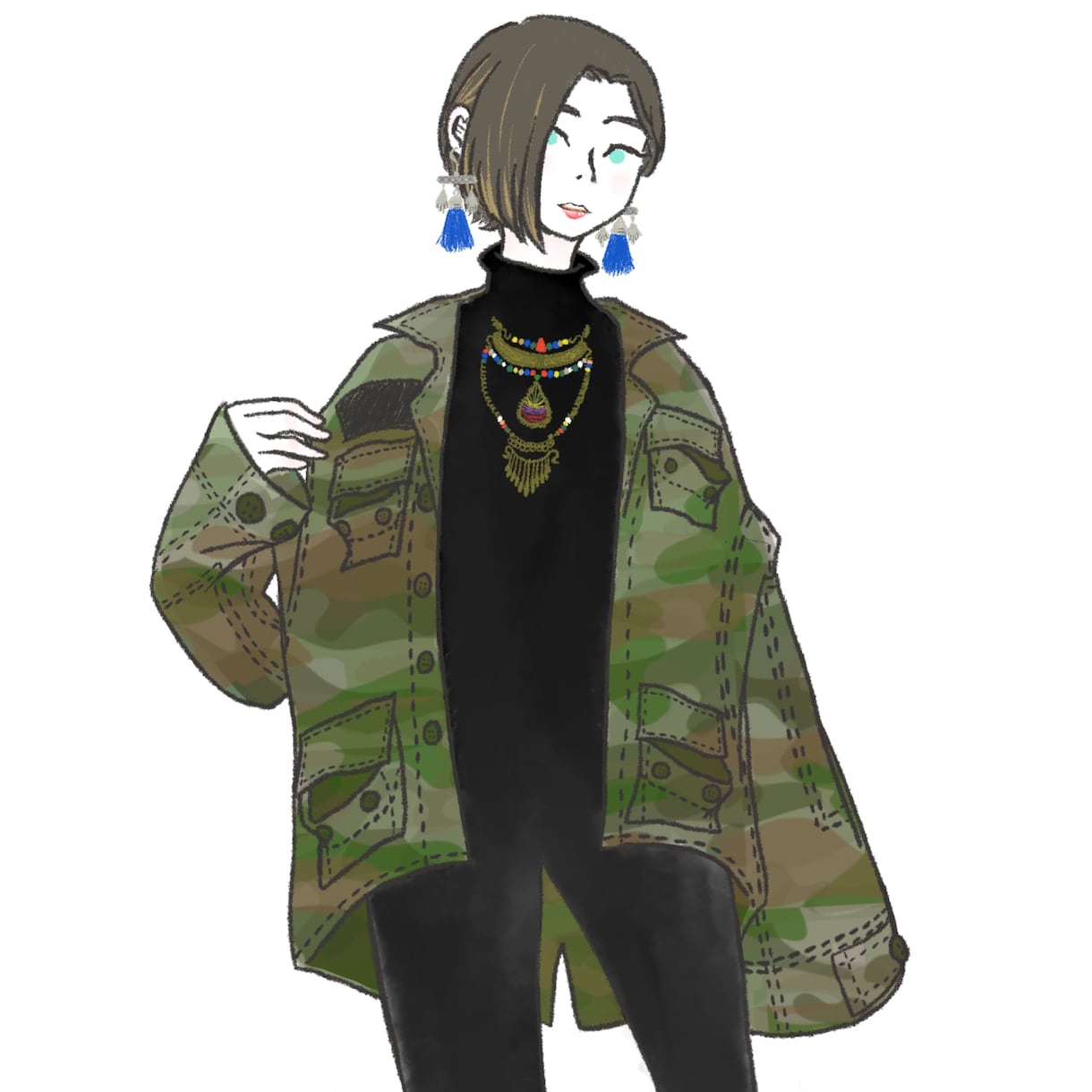 民族衣装・ファッションイラスト・細かい模様描きます 晴れ着の思い出をイラストにしませんか？ イメージ2