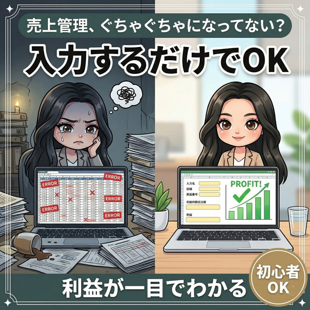 入力だけで利益が分かる収支管理シート作ります 副業初心者向け｜入力するだけで利益がわかる管理シート作ります イメージ1