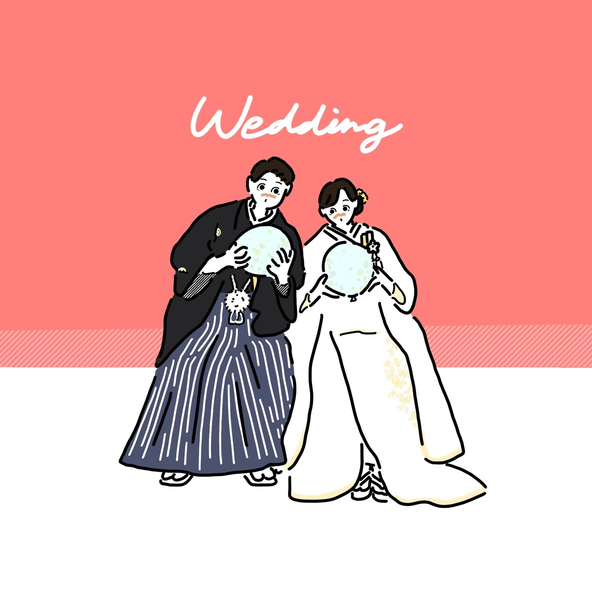 大切な日をイラストに残します ウェルカムボード・オリジナル婚姻届の挿絵(★データお渡し) イメージ1