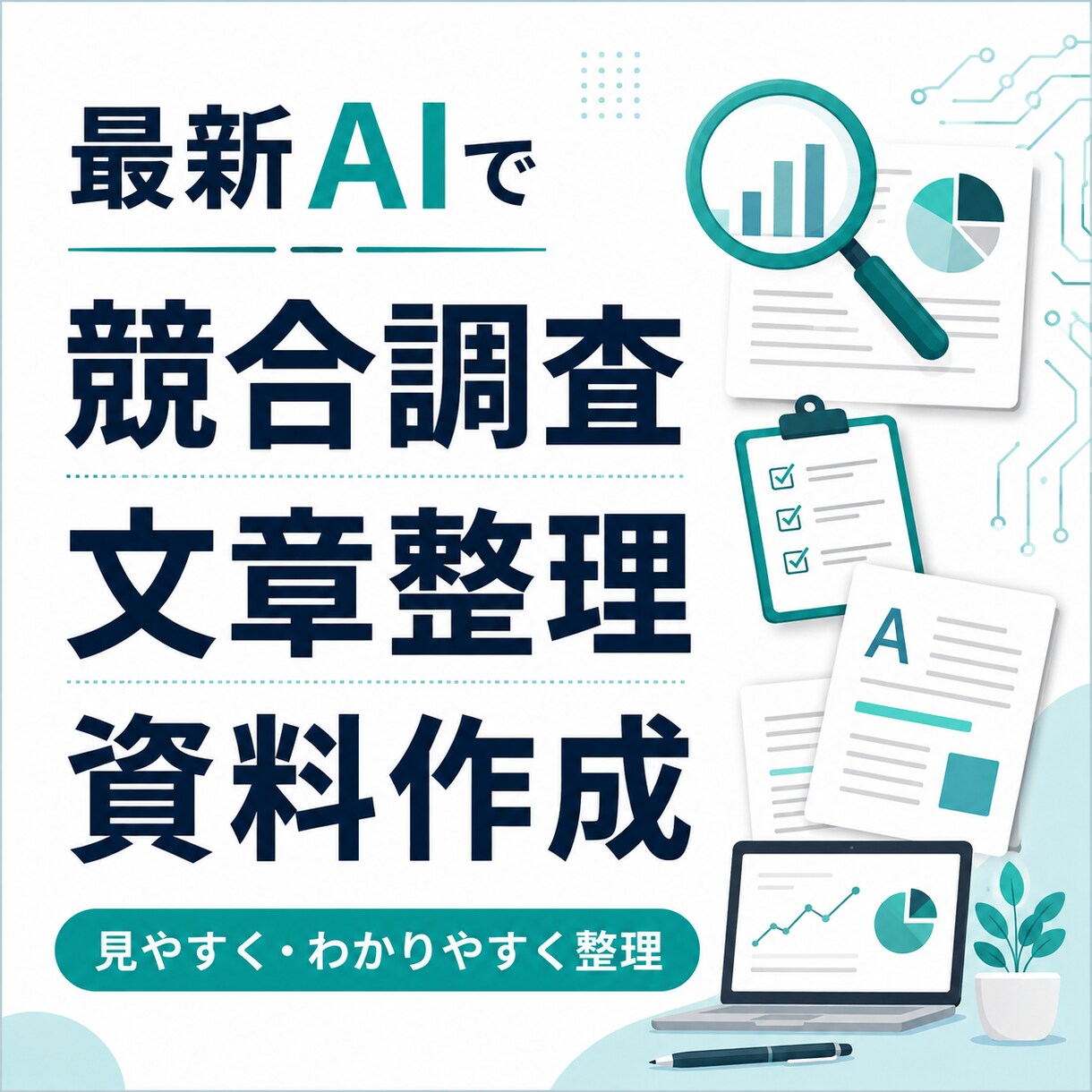 最新AIで競合調査・文章整理します 面倒な調査と文章整理を見やすく代行55 イメージ1