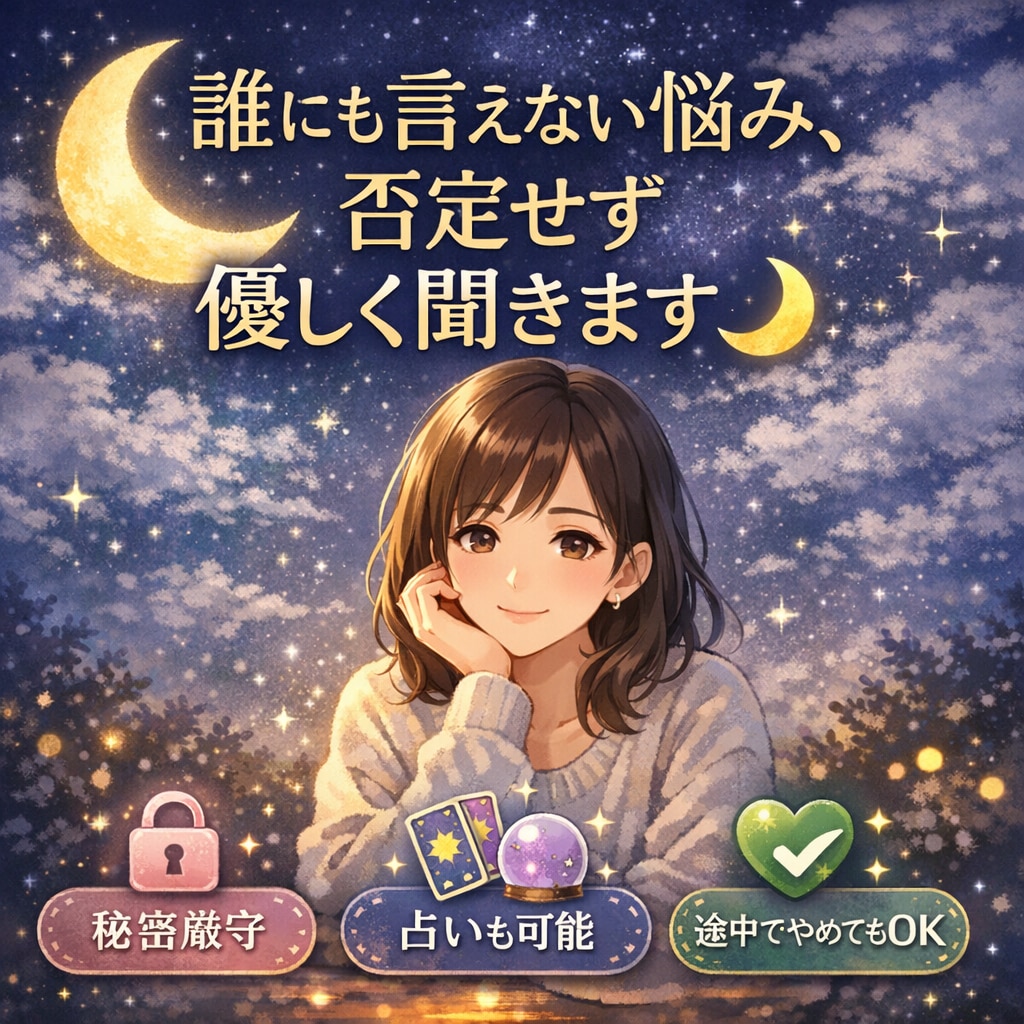 恋愛不安愚痴…安心して話せる時間をお届けします ただ話したいだけでも大丈夫です イメージ1