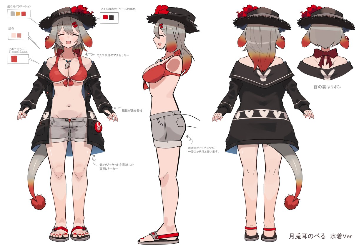 LIVE2D用 パーツ分けイラスト作成します パーツ分けイラストの作成、3面図も無料で作成します！ イメージ7