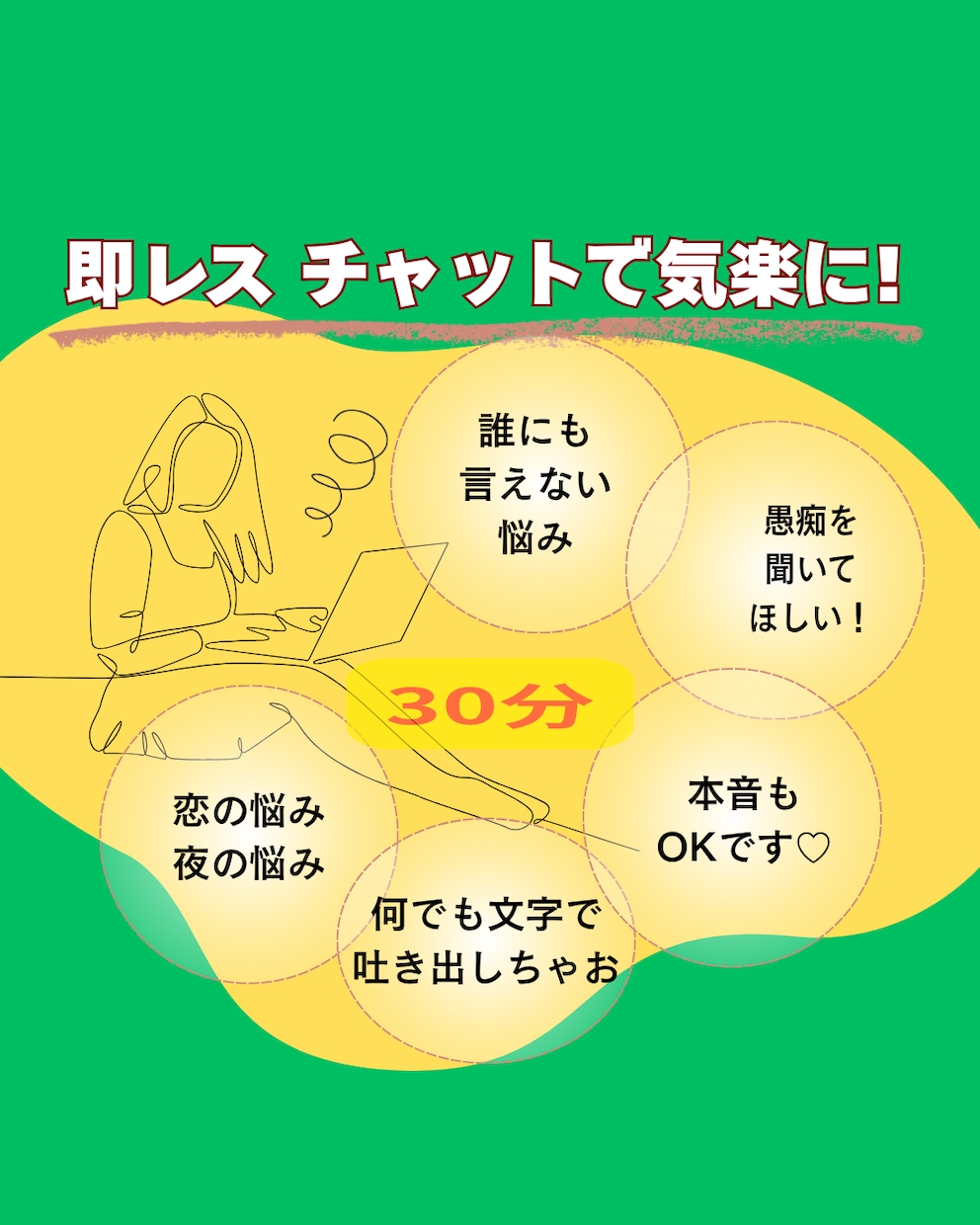 限定5名!★30分集中チャット★即レスいたします ♡雑談・暇つぶし大歓迎♡LINE感覚♡何でも気軽に話しましょ イメージ1