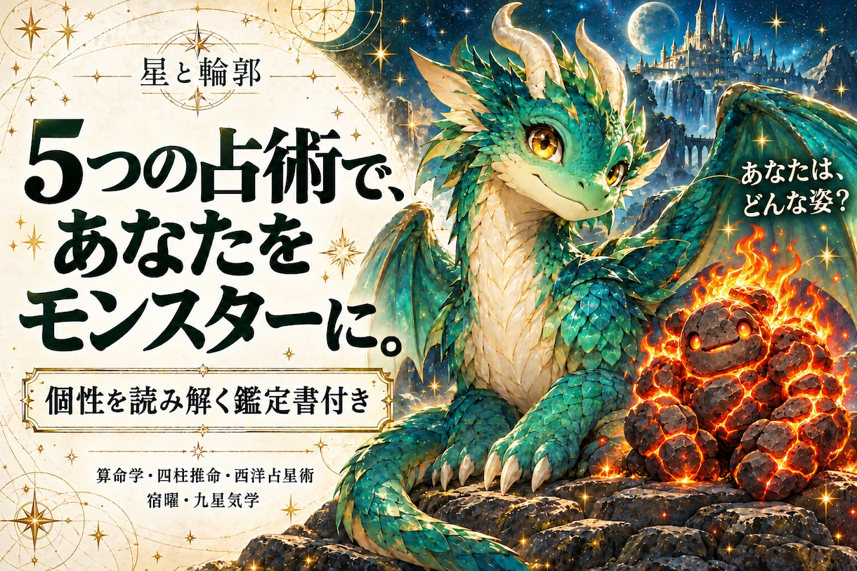 あなたの個性から独自のモンスターを発見します 算命学・四柱推命など5つの占術で、個性を読む イメージ1