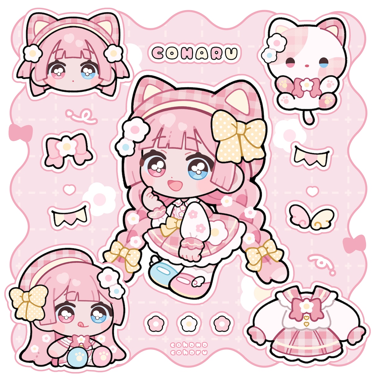 もちもち！シール風／ちびキャラ／ミニキャラ描きます 動画や配信、グッズ映え◎シール紙やネップリにもおすすめ！ イメージ1