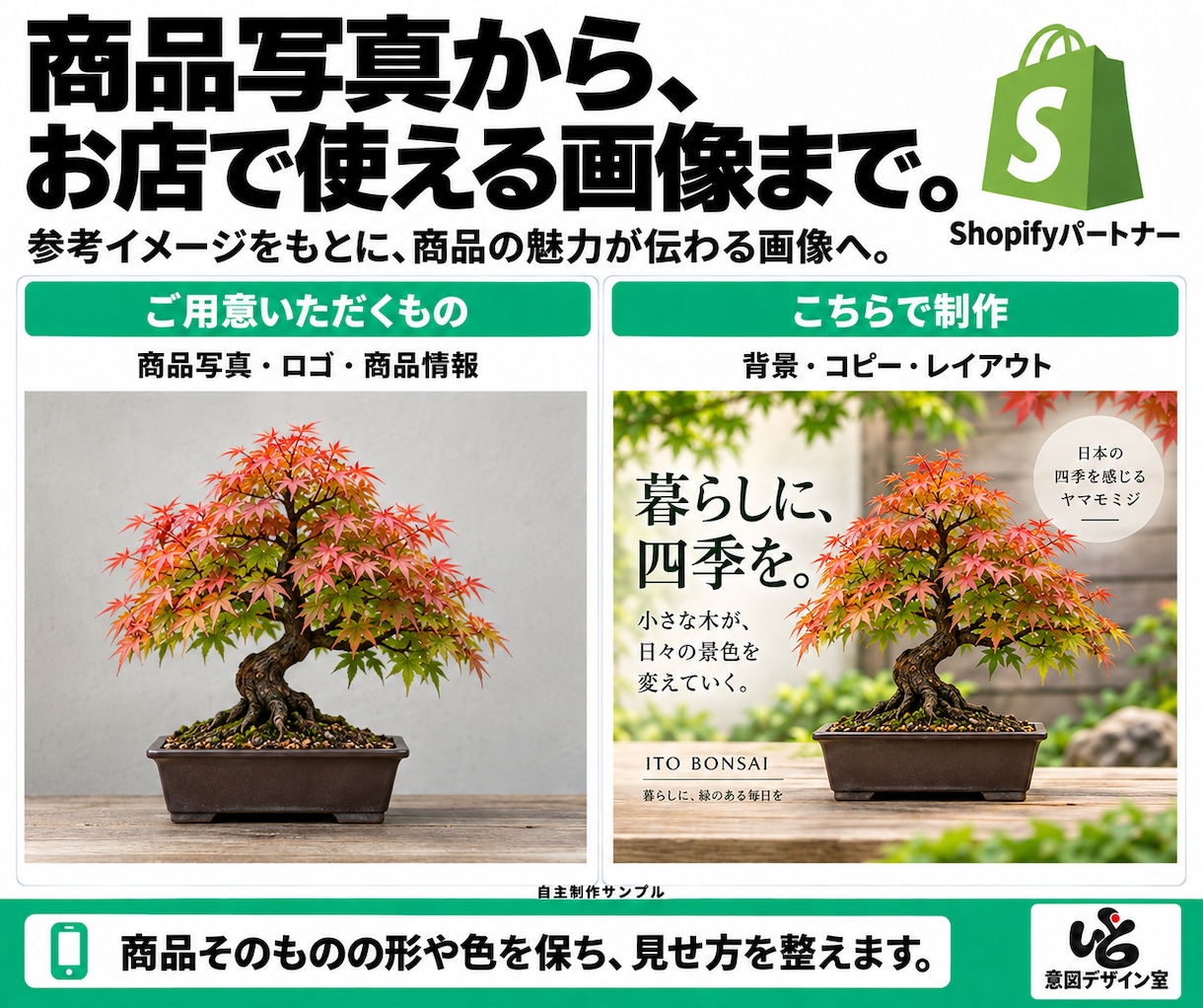Shopifyのストア構築・改修に対応します 部分改修３万円〜／新規構築１５万円〜。画像制作も対応 イメージ3
