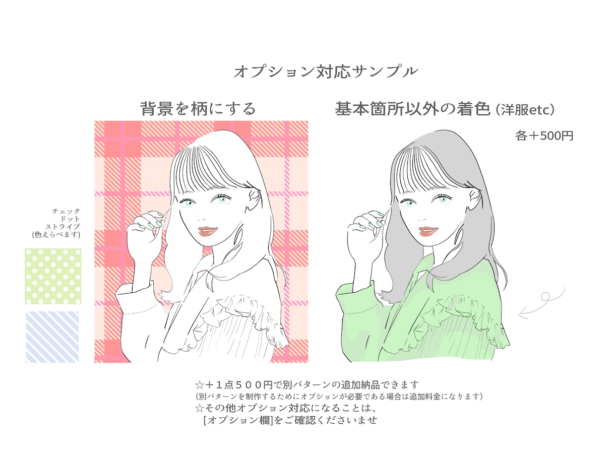 商用◎韓国風お洒落な手描き似顔絵イラスト描きます ブログアイコンや名刺・HP等 / 華やかシンプル線画イラスト イメージ5