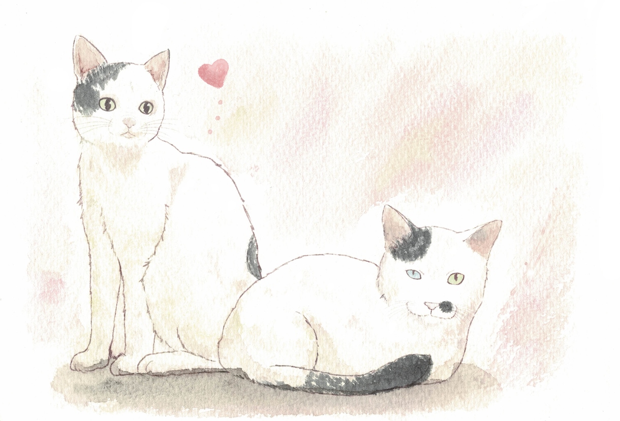 水彩画でわんちゃん、ねこちゃん等イラストをかきます プレゼントやお家での鑑賞、スマホの待ち受けなどにも対応します イメージ9