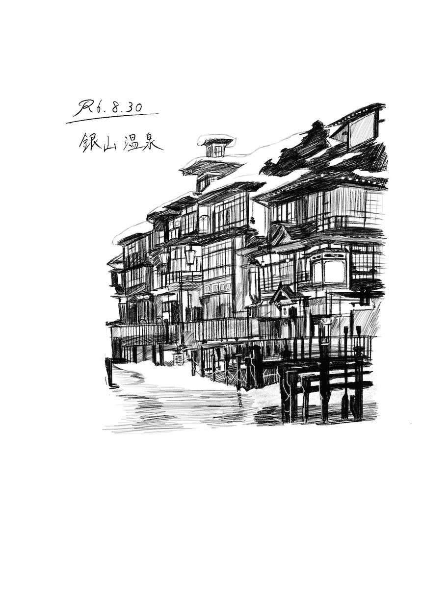 アイコン用、背景画用の白黒風景がイラストを描きます 好きな景色のイラストをリアルなアイコンや背景画で使いください イメージ1