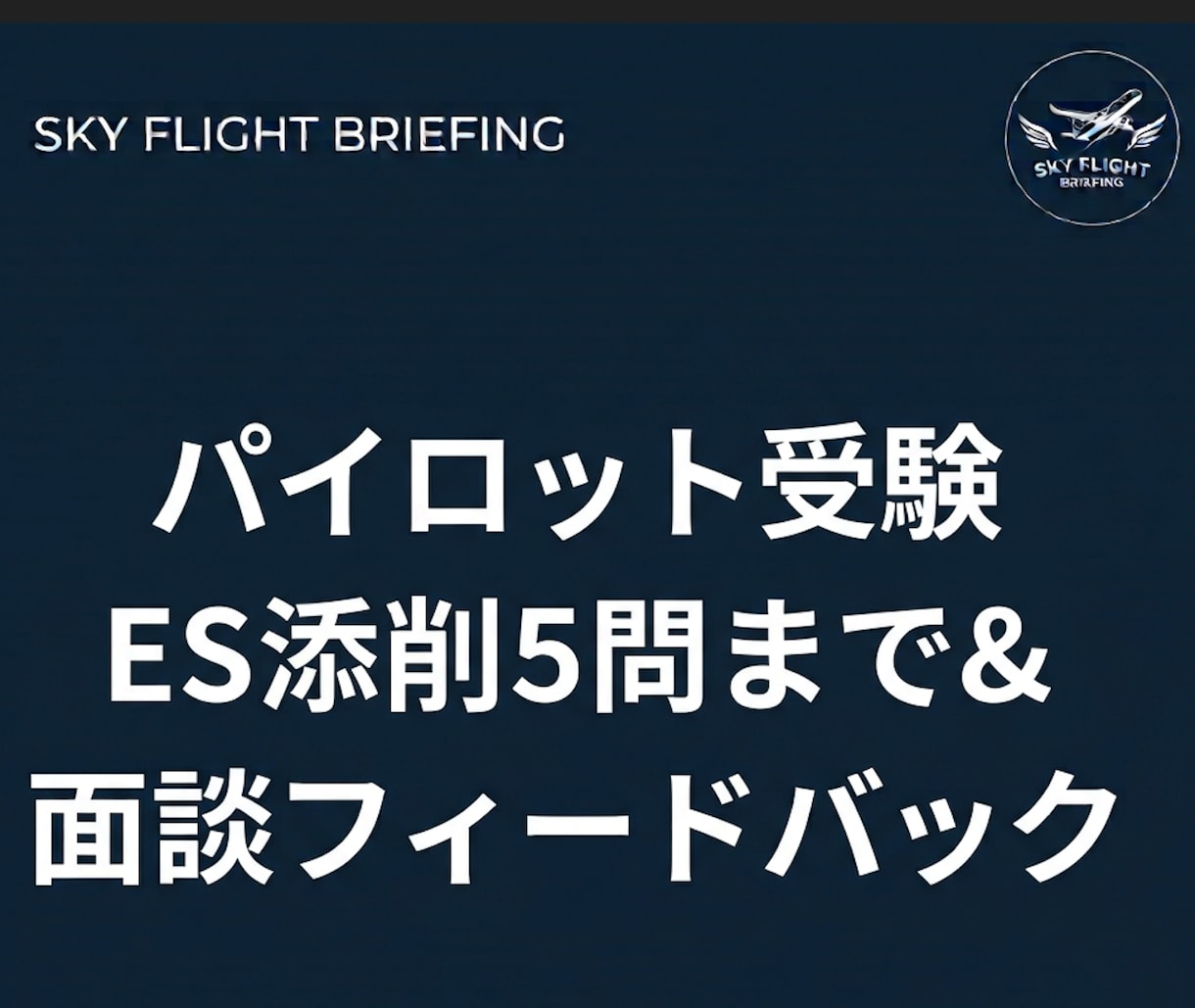 パイロット受験ES添削とフィードバック面談します 航空現場のリアル×大手ビジネス思考で面接官に響くESへ イメージ1