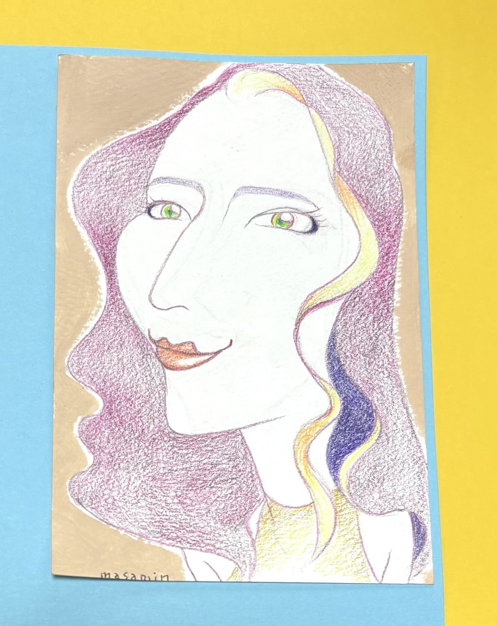 ポストカードサイズの似顔絵描きます 色鉛筆で似顔絵をお描きします。 イメージ4