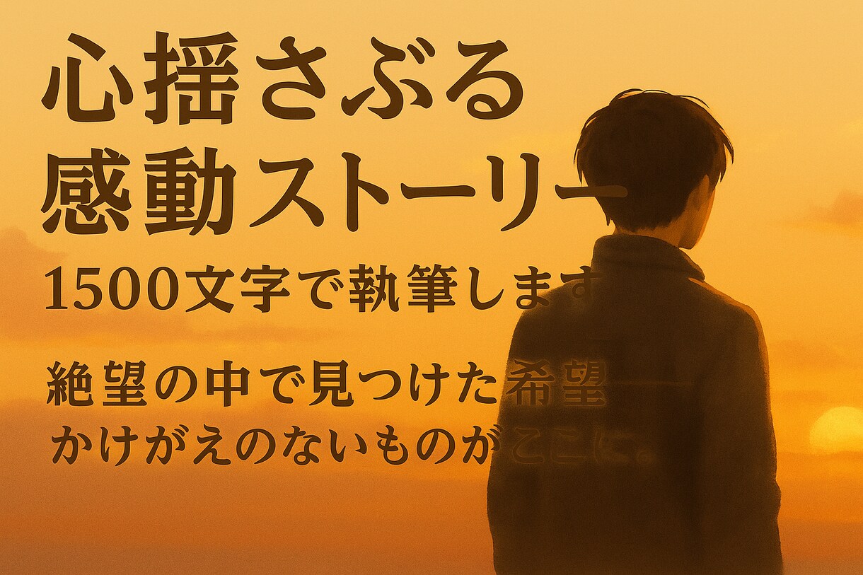 心に残る感動ストーリーを執筆します 心が壊れそうな日にも優しく寄り添う物語です イメージ1