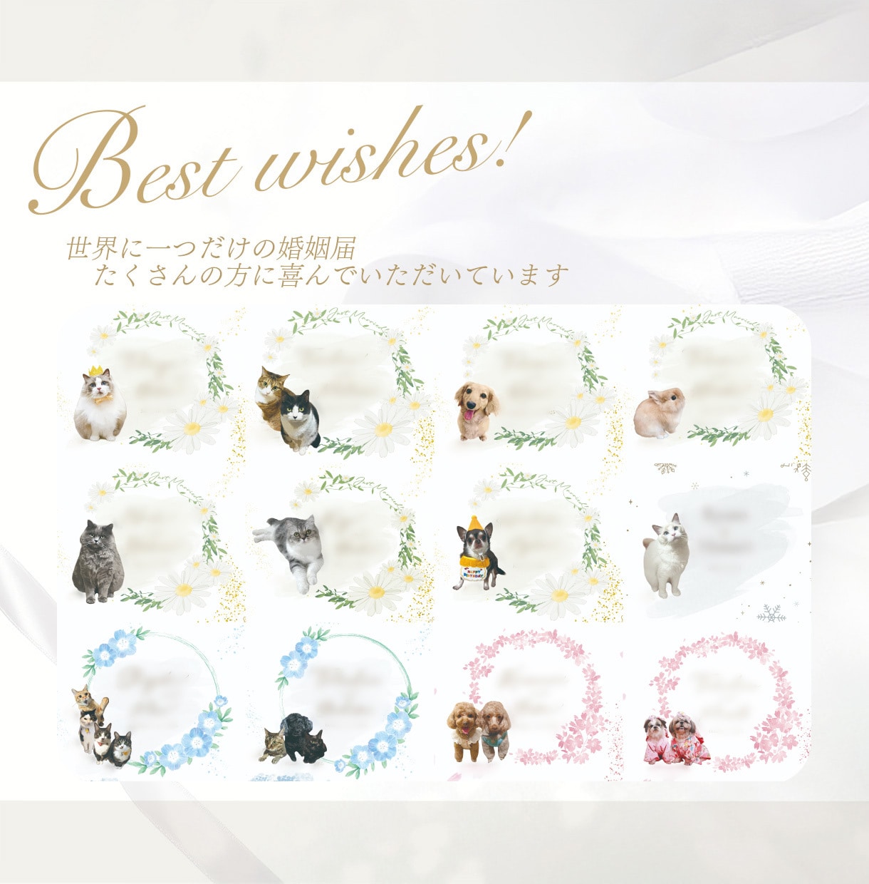大切なペットと作る♪世界で一つの婚姻届を作成します お名前＋入籍日＋ペット写真入り＊選べるデザイン イメージ6