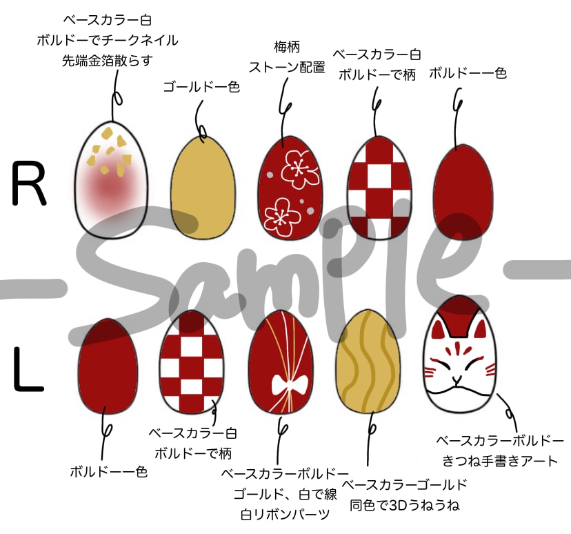 ネイルのデザイン考案〜画像作成します ネイルのデザインを考案し、イラストに起こします。 イメージ1