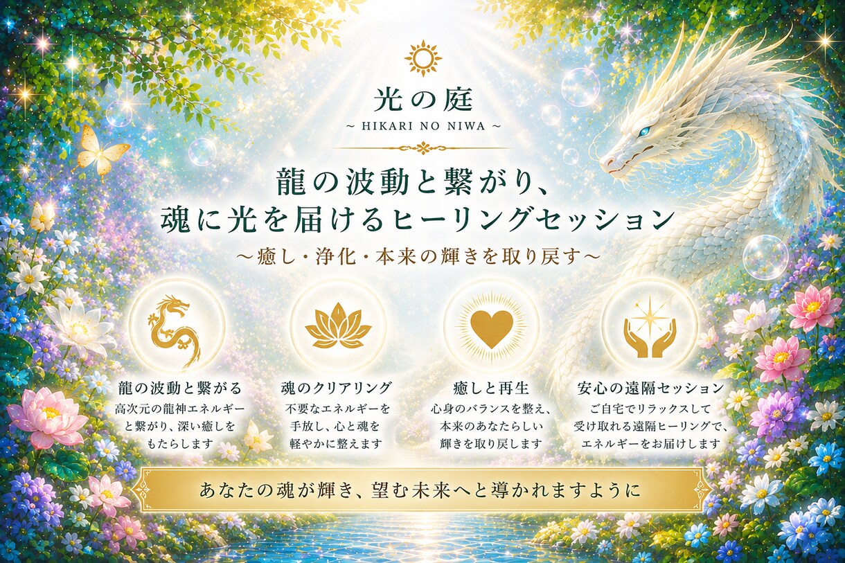 龍神の波動と繋がり心と魂のエネルギーを整えます 龍の力に包まれ、本来の輝きと自分らしさを取り戻す イメージ7