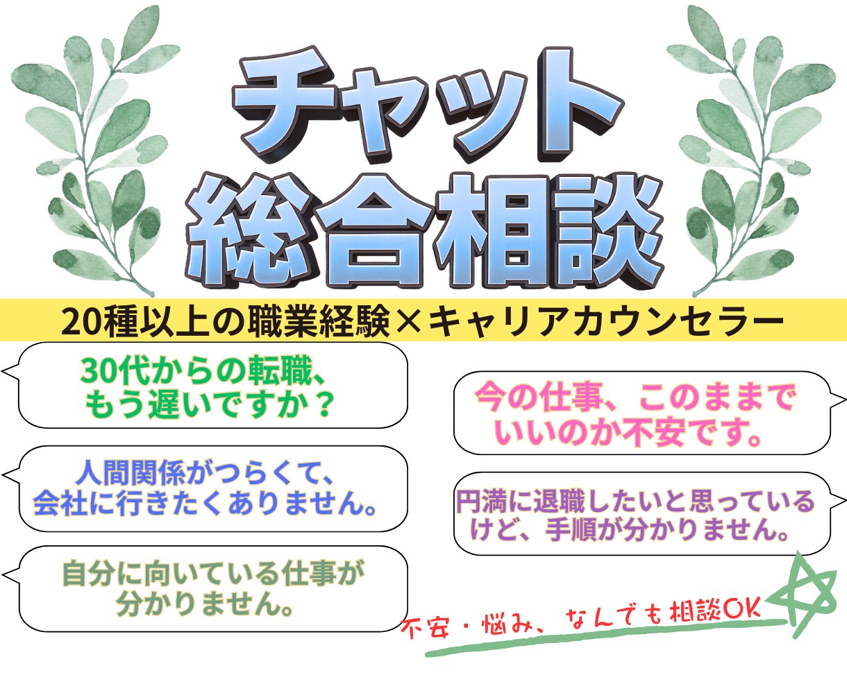 テキストだから話せる、あなたの悩みを受け止めます 話すのは苦手。でも、誰かに聞いてほしいキャリアの悩み イメージ2